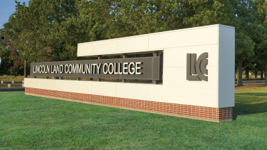 Lincoln Land Community College campus entrance sign